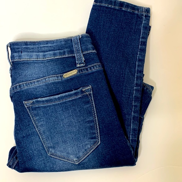 KanCan | Dark Denim Skinny Moto Jeans | Fitted Punk Rocker Jeana | Size 25 - Picture 1 of 11